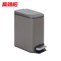 高翊柏 32030527 双层不锈钢垃圾桶 黑金6L-窄缝脚踏 酒店宾馆办公室商用环境桶客厅厕所卫生桶垃圾篓