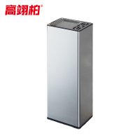 高翊柏 32030556 不锈钢双层垃圾桶 砂钢银25L-半摇盖 酒店宾馆办公室商用环境桶物业大堂垃圾篓