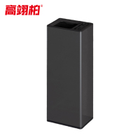高翊柏 32030547 不锈钢双层垃圾桶 黑金色25L-半直投 酒店宾馆办公室商用环境桶物业大堂垃圾篓