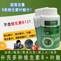 3奈施尔人生牌高含量复合多种B族维生素片男女成人中老年人抽烟喝酒熬夜头发油多白发者补充叶酸代谢维生素B1B2B6烟酰胺片