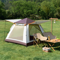 外交官 方形自动帐篷-米配咖(3-4人)DFJ-109