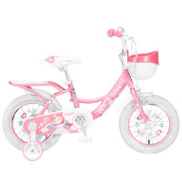 永久 16寸单速儿童自行车 男孩女孩宝宝 4-5-6岁童车带辅助轮脚踏车 粉色