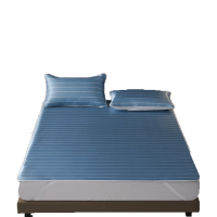 梦洁家纺冰丝凉席三件套 :寐蓝180*200cm