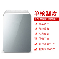 先科(SAST)22L 车载冰箱车家两用单门式制冷小型家用宿舍冷藏迷你小冰箱 半导体冷热箱 单核银色玻璃门