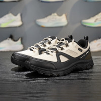 李宁户外休闲鞋男鞋秋季新款防滑耐磨反光低帮经典缓震运动鞋AGCV415-3 黑灰拼色 42码