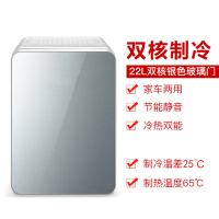 先科(SAST)电子冰箱22L迷你小冰箱双制冷车载微小型宿舍二人世界车家两用单门式 双核银色玻璃门