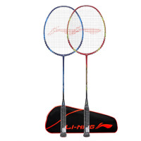李宁(LI-NING)全碳素3u 超轻专业羽毛球拍 AYPN304-3 蓝/红(已穿线/双拍)HJ
