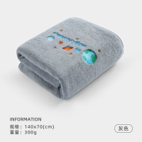 洁丽雅浴巾女夏天可裹家用吸水速干男款洗澡洗脸大人 灰色浴巾1条装 70*140cm