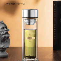 富光 双层抗菌玻璃杯 G2217-SH-400 茶水分离泡茶杯 400ML