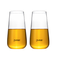 果兹GUOZI春露绿茶杯家用透明耐热茶杯牛奶杯果汁杯玻璃水杯500ml2个装 GZ-S63