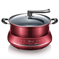 美的 midea 智能电火锅4.5L多用途锅分体式家用电煮锅大容量不粘可煎烤电热锅DHY28