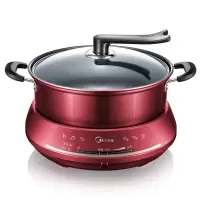 美的 midea 智能电火锅4.5L多用途锅分体式家用电煮锅大容量不粘可煎烤电热锅DHY28