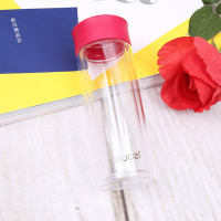 果兹(GUOZI)GZ-S14五彩随心杯双层玻璃带盖耐热透明水杯200ml