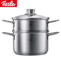 菲仕乐 和风18CM不锈钢双耳汤锅带蒸屉组合