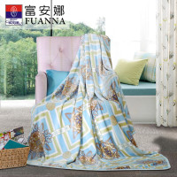 富安娜 毛毯法兰绒毯双人盖毯空调毯180*200cm伊斯菲尔