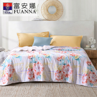 富安娜 印花磨毛可水洗夏被空调被203*229cm淡雅茗香