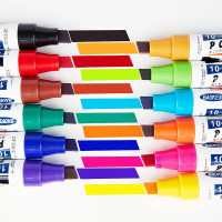 宝克12mm12色POP唛克笔套装海报广告画笔彩色马克笔记号笔 MK820-12