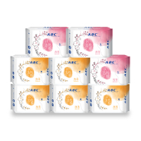 ABC 汉方棉超薄日夜组合装卫生巾8包58片(日用40片+夜用18片)卫生巾套装