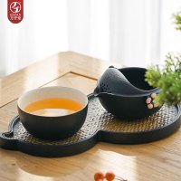 万仟堂快客杯 旅行茶具便携一壶一杯套装女性简易茶具 梅花客