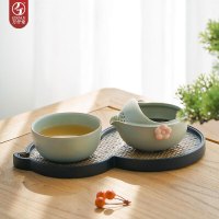 万仟堂快客杯 旅行茶具便携一壶一杯套装女性简易茶具 梅花客