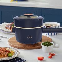 谷格(GUGE)电炒锅家用2.5L电煮锅小型电热锅电火锅多功能不粘锅G843带蒸笼