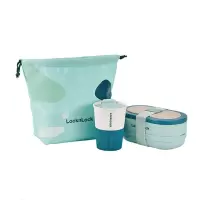 LOCK&LOCK Nature便当盒套装三件套 便携餐盒饭盒组合LCB902S3FU