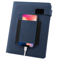 宝克(baoke) NB2725商务多功能记事本 带0.7mm宝珠签字笔配小台灯移动电源 蓝色