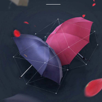 天堂伞高密拒水碰击布雨伞三折晴雨两用8骨大伞经典商务伞307E碰