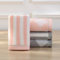 洁玉家用成人毛巾两条装 彩条+几何款