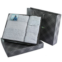 三利长绒棉臻品缎档加大加厚方巾毛巾浴巾 三件套装