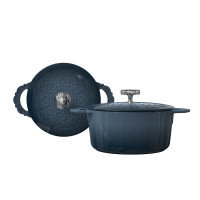 BREGUET宝玑传世珐琅锅4L铸铁锅平底双耳煲汤锅24CM 星空蓝 BGB2402