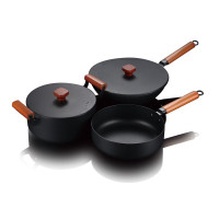 都市太太 王者归来三件套炒锅汤锅煎锅家用多功能套装锅炒菜锅炖锅电磁炉燃气灶通用