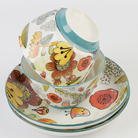 敏杨陶瓷 碗碟套装 日式釉下彩陶瓷创意餐具花语海棠 20头组合装