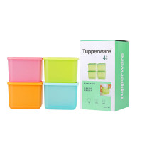 特百惠(Tupperware)缤纷冷冻盒4件套 冰箱密封冷冻保鲜盒套装700mlx4颜色随机