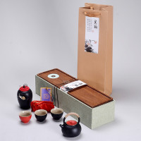 知者覺器金镶玉中国红系列功夫茶具套装