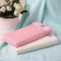 天琴竹纤维绣花毛巾1条装TQY115 颜色随机