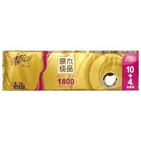 清风 原木金装无芯卷纸4层1800克14卷纸巾厕纸大卷筒手纸家庭装 14卷