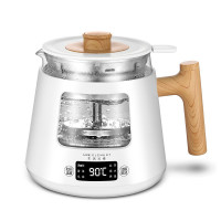 生活元素(LIFE ELEMENT)煮茶器全自动蒸汽喷淋式蒸茶器办公室茶饮机家用玻璃养生壶木纹款 I38