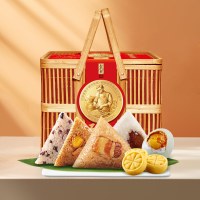 五芳斋 嘉兴粽子 8粽6咸鸭蛋6绿豆糕 韵味五芳1630g