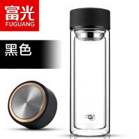 富光男女士双层玻璃杯 经典简约304茶隔水杯子便携创意泡茶杯 WFB1013-320