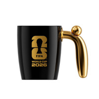 FIFA 2026美加墨世界杯纪念品转动足球马克杯420ml黑色 官方授权正品