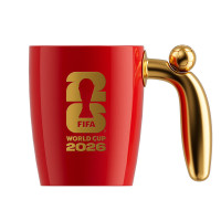 FIFA 2026美加墨世界杯纪念品转动足球马克杯420ml红色 官方授权正品