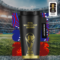FIFA 2026美加墨世界杯纪念品黑金双饮咖啡杯520ml 官方授权正品