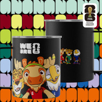 FIFA 2026美加墨世界杯纪念品吉祥物不锈钢便携杯400ml黑色 官方授权正品