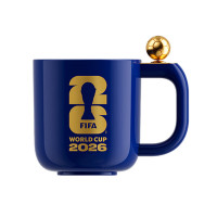 FIFA 2026美加墨世界杯纪念品趣味足球马克杯400ml蓝色 官方授权正品