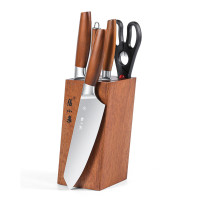张小泉鬼冢虎系列刀具六件套斩切刀小厨刀水果刀厨房剪磨刀棒刀座组合D300151