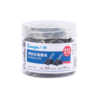 广博(GuangBo) W48106 15mm桶装60只/盒 长尾夹 (计价单位:盒) 黑