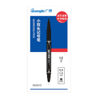 广博(GuangBo) B09007D 小号双头 黑色 12支/盒 记号笔 12.00 支/盒 (计价单位:盒) 黑色