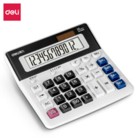 得力 2136ES桌面型计算器(白色) 12位大屏数显 双重电源 亚克力面板-无语音(单位:台)
