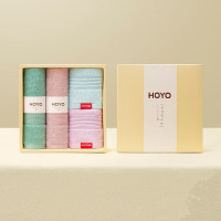 HOYO日本母婴级标准臻品长绒棉毛巾浴巾礼盒 节日伴手礼福利可定制 青海波纹礼盒-抗菌四件套 单位:盒